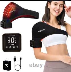 DGYAO Écharpe Électrique Sans Fil pour Épaules avec Thérapie par la Lumière Rouge Infrarouge Proche pour Soulager la Douleur