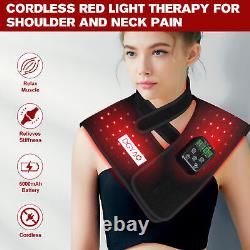 DGYAO Thérapie par la lumière infrarouge pour le cou et les épaules avec un coussin et une batterie sans fil