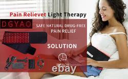 Dgyao 880nm660nm Infrarouge Red Light Therapy Neck Waist Wrap Pad Soulagement De La Douleur De La Ceinture