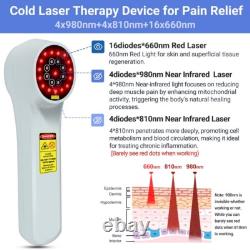 Dispositif de thérapie au laser LLLT portable 660/810/980 nm pour humains et animaux soulagement de la douleur