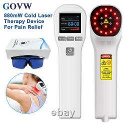 Dispositif de thérapie au laser froid 808+650nm pour soulagement de la douleur corporelle Lumière rouge infrarouge à domicile