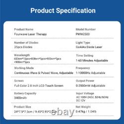 Dispositif de thérapie laser froid médical 2500mW LLLT 25 diodes lumière NIR pour soulagement de la douleur