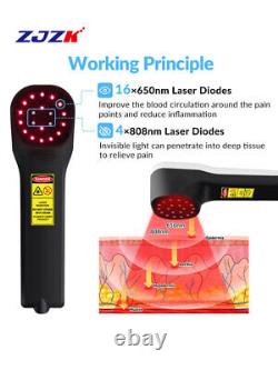 Dispositif de thérapie par la lumière ZJZK Professional 4808nm 16650nm conçu pour les plaies et la douleur