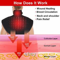 Dispositif de thérapie par lumière rouge infrarouge sans fil DGYAO pour le cou et les épaules avec batterie externe