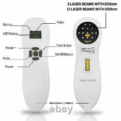 Dispositif puissant de soulagement de la douleur corporelle par thérapie laser à froid de bas niveau à 808nm+605nm LLLT.