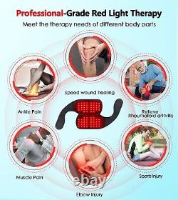 Enveloppement thérapeutique à lumière rouge LED et proche infrarouge pour soulager la douleur de l'épaule et du genou.