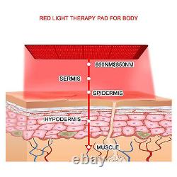 Grand tapis de thérapie à lumière rouge infrarouge pour le soulagement de la douleur corporelle complet.
