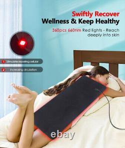 Matelas à rayons infrarouges pour tout le corps, coussin de thérapie par lumière rouge LED, soulagement de la douleur musculaire du dos