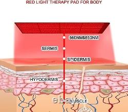 Tapis de thérapie à la lumière rouge à LED Full Body de 2520 Leds pour soulager la douleur corporelle. Aide au sommeil.