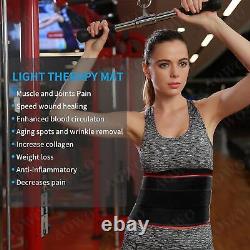 Tapis de thérapie par la lumière rouge LED infrarouge pour tout le corps, soulagement des douleurs musculaires du dos.