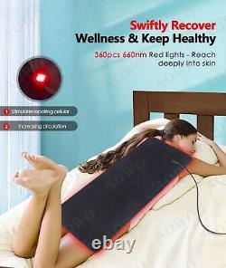 Tapis de thérapie par la lumière rouge LED infrarouge pour tout le corps, soulagement des douleurs musculaires du dos.