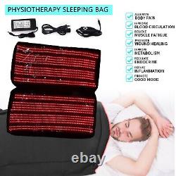 Tapis de thérapie par la lumière rouge infrarouge à LED pour le traitement complet du corps, soulagement de la douleur et sac de couchage pour dormir.