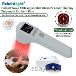Thérapie au laser médical pour les déchirures musculaires et la douleur nerveuse dans la jambe avec des machines à lumière rouge de 880 mW