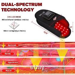 Thérapie par la lumière infrarouge rouge 2Slipper pour le soulagement de la douleur aux pieds avec batterie 4000mAh