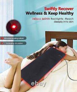 Thérapie par la lumière rouge Tapis complet pour le corps Dispositif de coussin LED infrarouge pour le soulagement des douleurs du dos et du cou