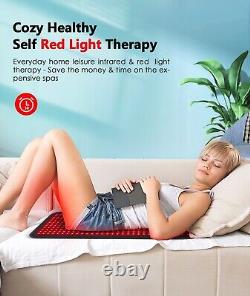 Thérapie par la lumière rouge Tapis complet pour le corps Dispositif de coussin LED infrarouge pour le soulagement des douleurs du dos et du cou