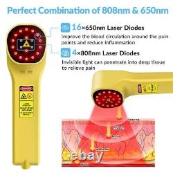 Thérapie par la lumière rouge et infrarouge proche pour le soulagement de la douleur, laser de classe 2 650+808 nm