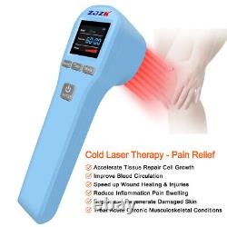 ZJZK Thérapie par la lumière rouge au laser froid 650nm + 808nm 20Diodes pour le soulagement de la douleur arthritique
