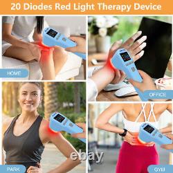 ZJZK Thérapie par la lumière rouge au laser froid 650nm + 808nm 20Diodes pour le soulagement de la douleur arthritique