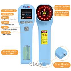 ZJZK Thérapie par la lumière rouge au laser froid 650nm + 808nm 20Diodes pour le soulagement de la douleur arthritique